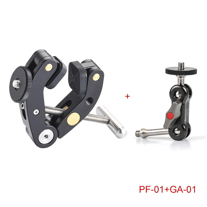 PF-01 Super Clamp for Tripod, DSLR camera, Gopro, Phone and Magic Arm with high locking strength and adjustable clamping range