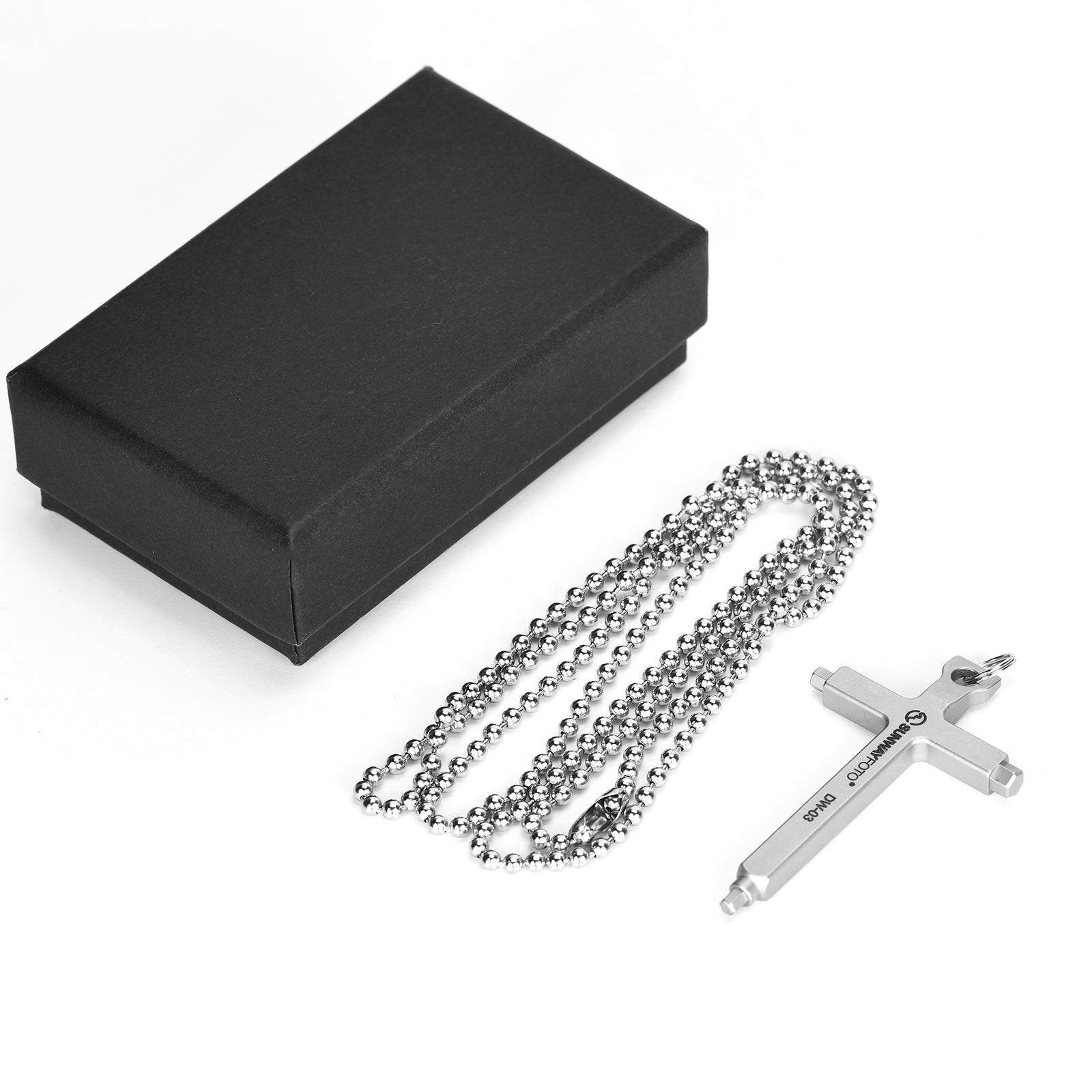 DW-03 Hex Key Wrenches Stainless 2.5/3/4mm Steel Cross necklace