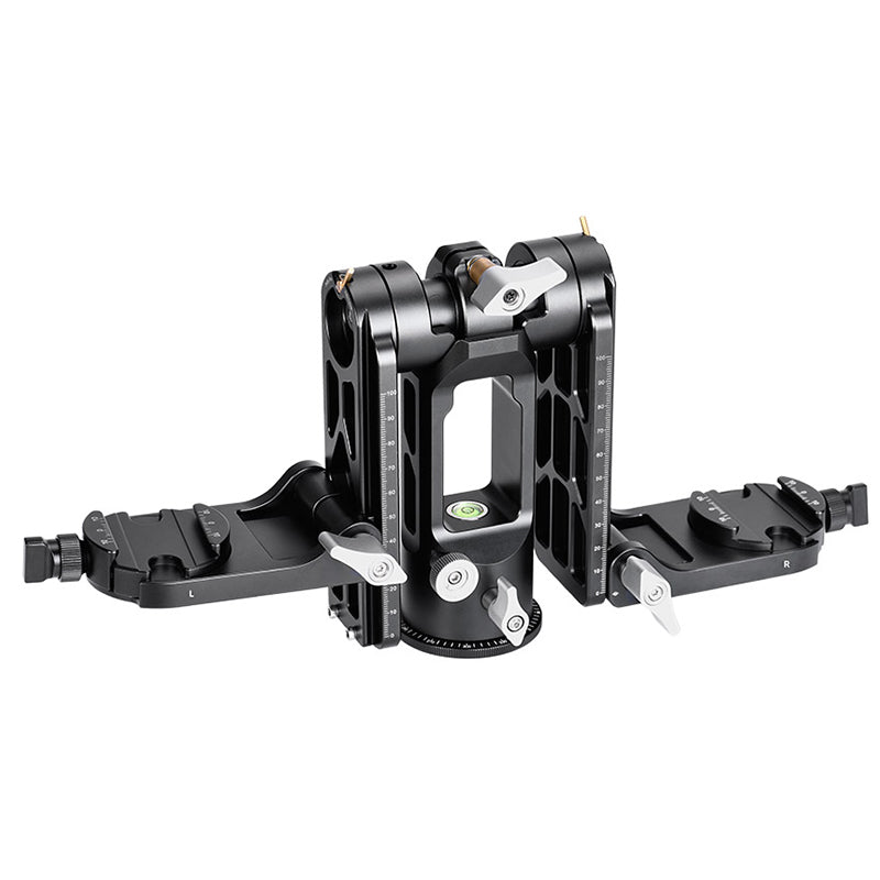 GH-03+ Dual-camera  Gimbal Head for Tripod Aluminum Load 66 lbs(30 Kgs)
