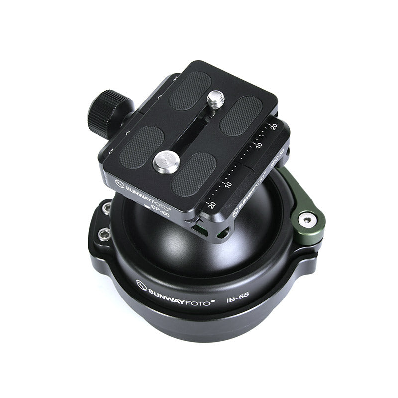 IB-65P 65mm Heavy Duty Tipod Ball Head to 75mm Bowl Adapter with Picatinny Nato/Arca Swiss Clamp Load 66lbs(30KG)