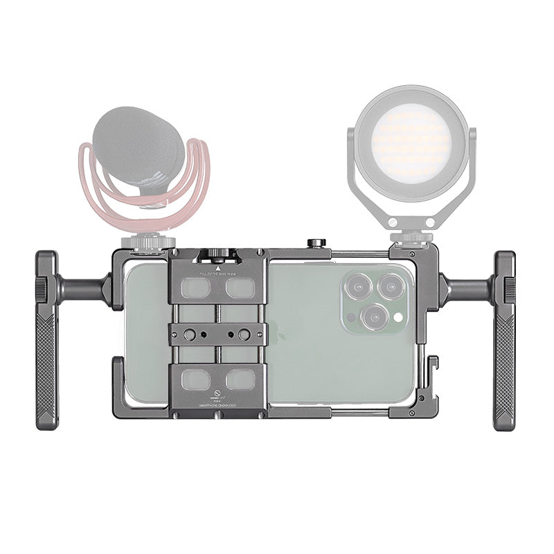PCR-01 Smartphone Cage Universal Phone Video Rig Kit with Handle, Phone Stabilizer for Video Recording Cell Phone Filming Accessories