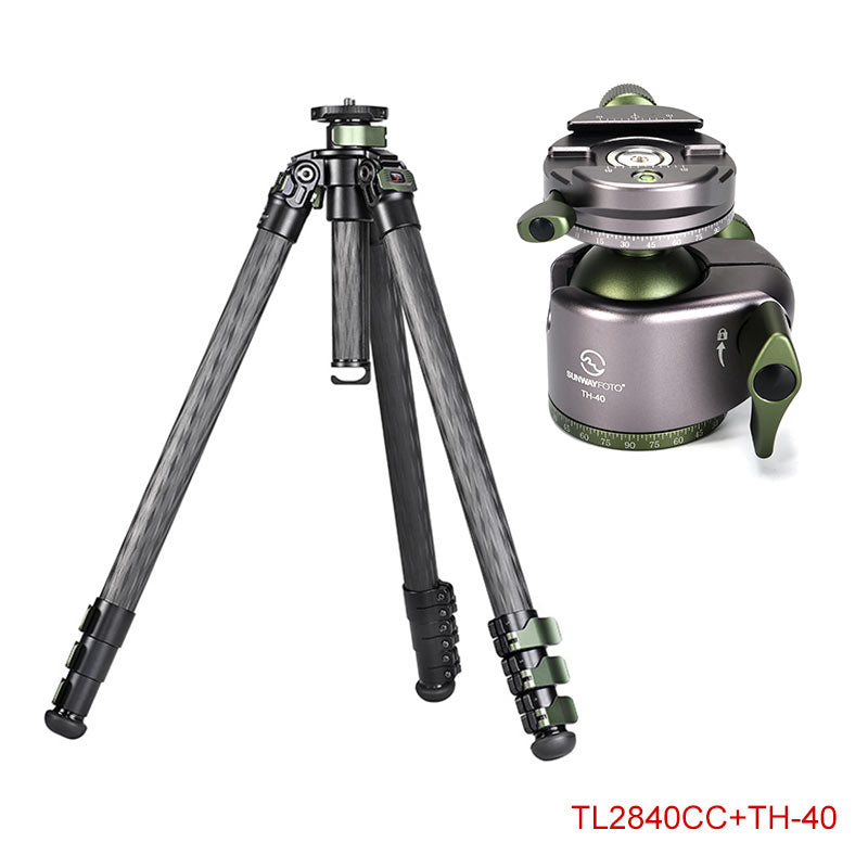 TL2840CC Carbon Fiber Tripod with Lever Locks for DSLR Cameras, 4-Sections, Load 35lb(16kg)