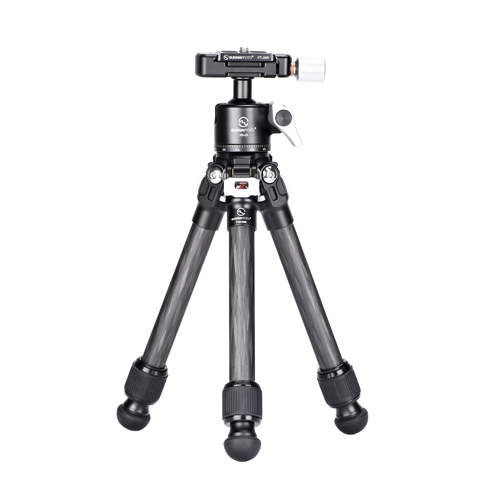 T16C20NII+XB-25 Mini Carbon Fiber Tripod for IPhone and DLSR and 25mm Ballhead,2 Sections