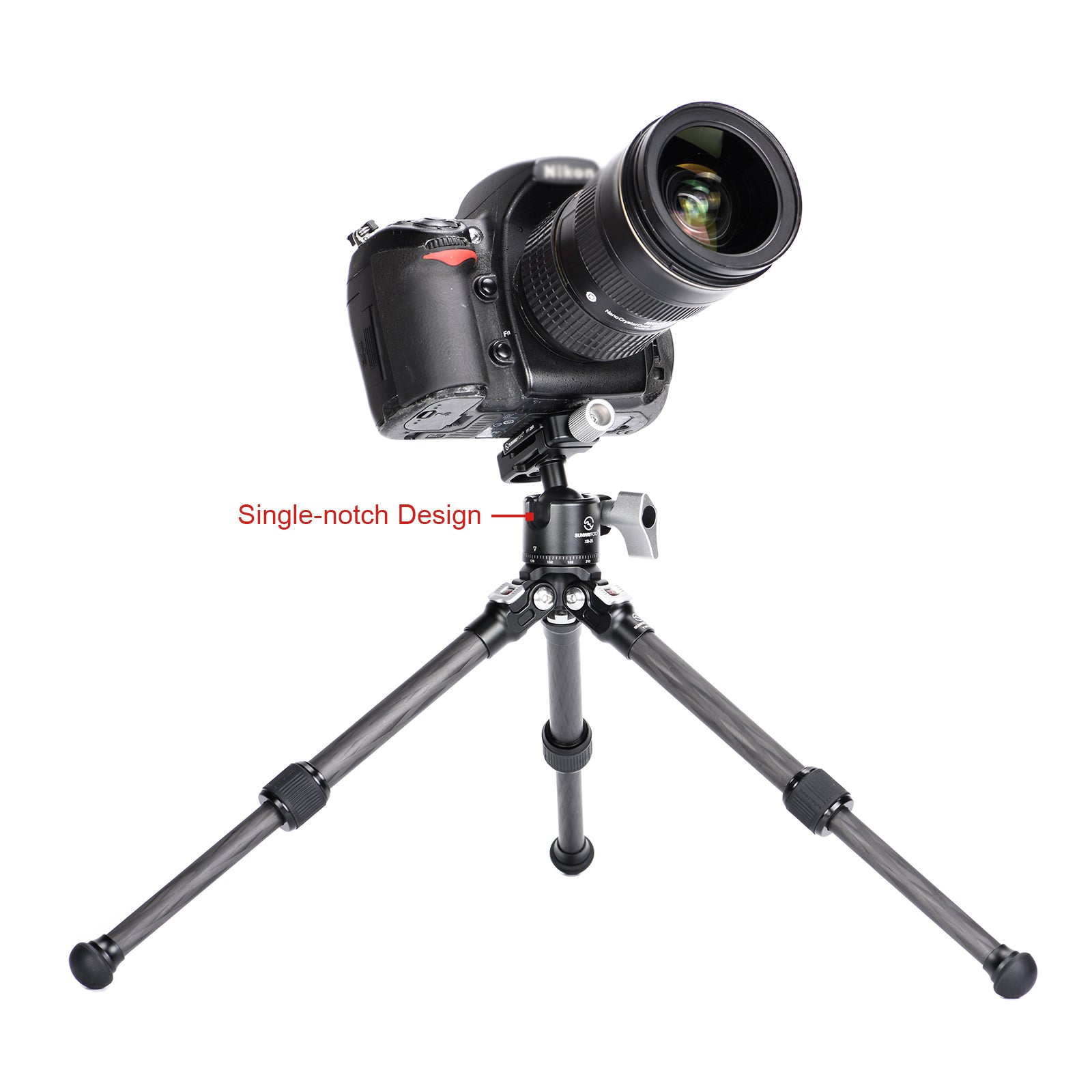 T16C20NII+XB-25  Mini Carbon Fiber Tripod for IPhone and DLSR and 25mm Ballhead,2 Sections