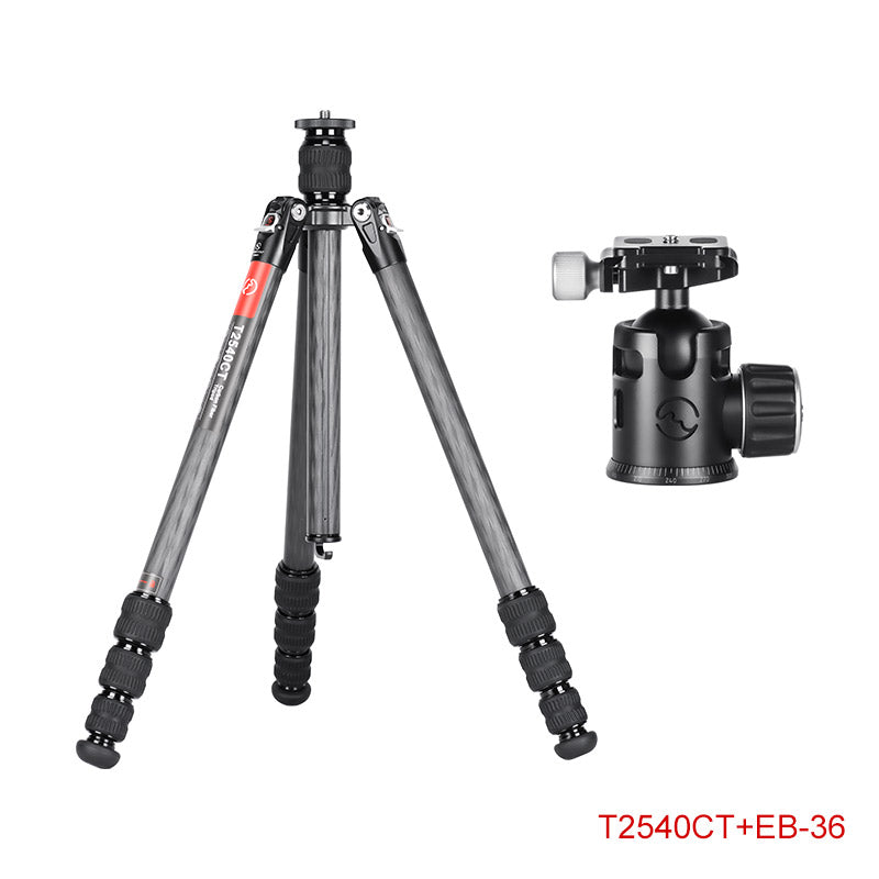 T2540CT	Traveler Series Reverse Folding Carbon Fiber Tripod with Center Column, 4 Leg Sections, Top Tube Diameter 25mm