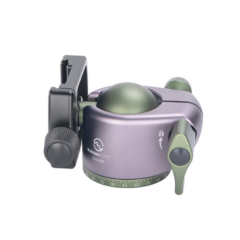 TH-40S 40mm Tripod Head Low Profile Ball Head Mount with Arca Swiss Clamp and QR Quick Release Plate for DSRL Camera,Load 44lb(20kg)