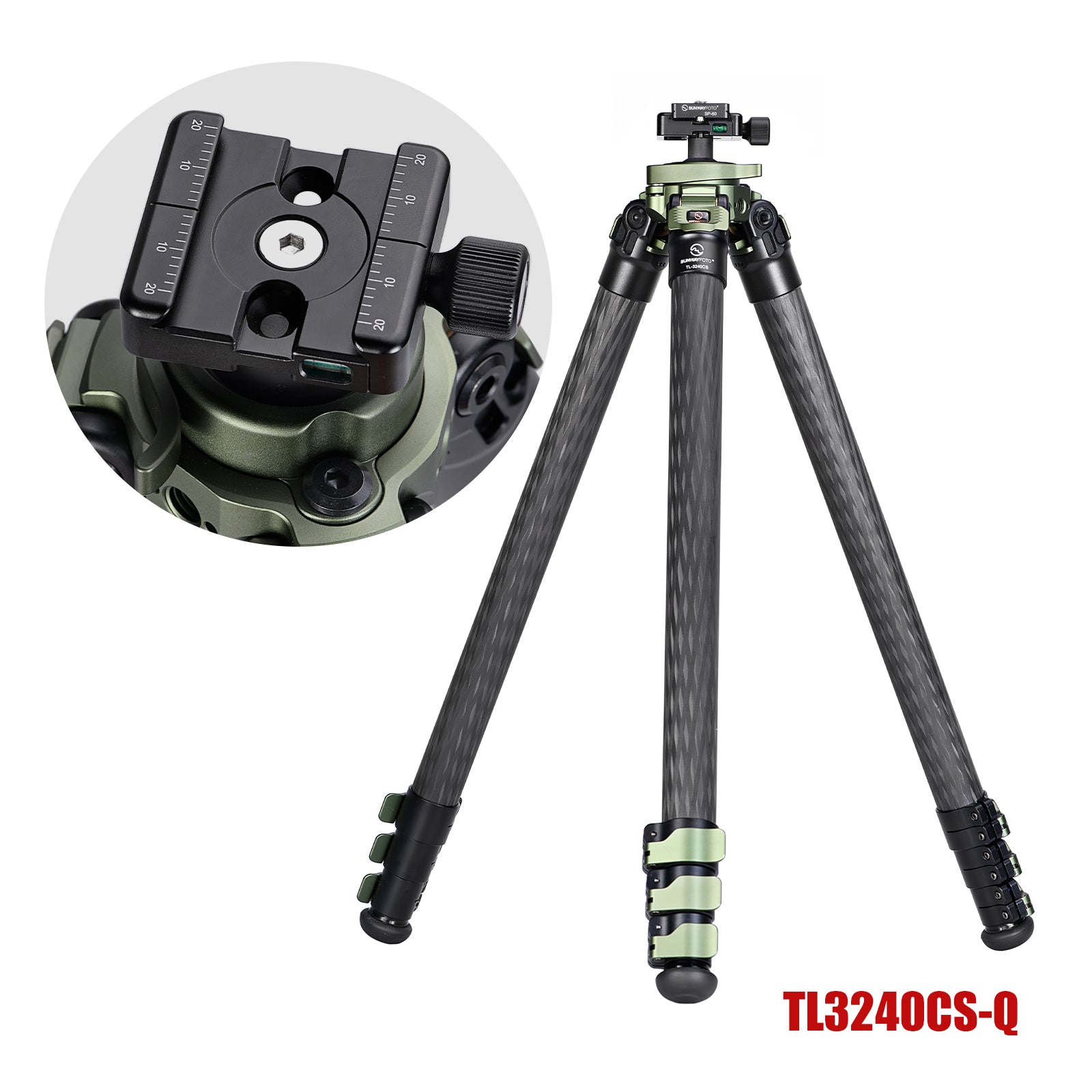 TL3240CS-D Hunting Tripod for Shooting Rifle Stand Carbon Fiber