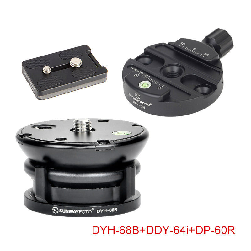 DYH-68B  68mm Leveling Base Tripod Heads Load 22lb.(10kgs) +/-15° Tilt