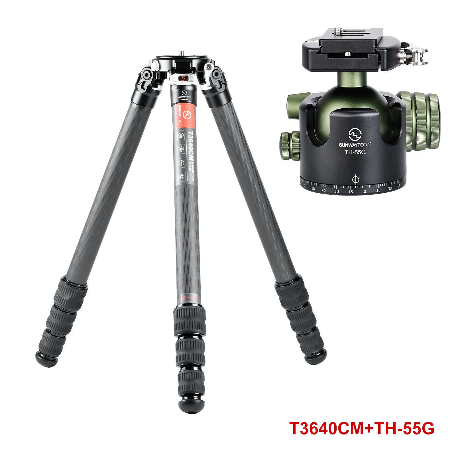 T3640CM	Master Series Carbon Fiber Tripod, 4 Leg Sections, Top Tube Diameter 36mm