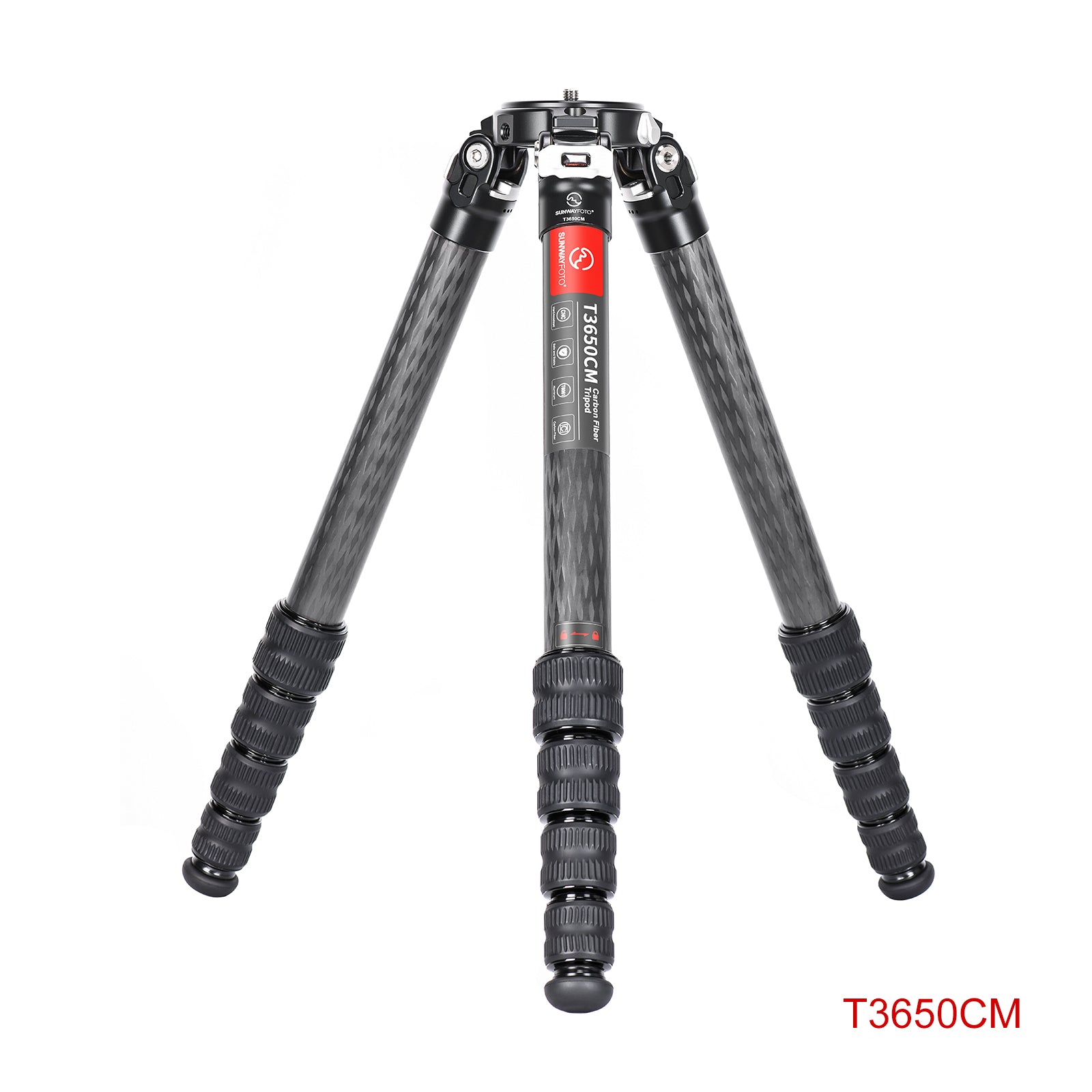 T3650CM Master Series Carbon Fiber Tripod, 5 Leg Sections, Top Tube Di