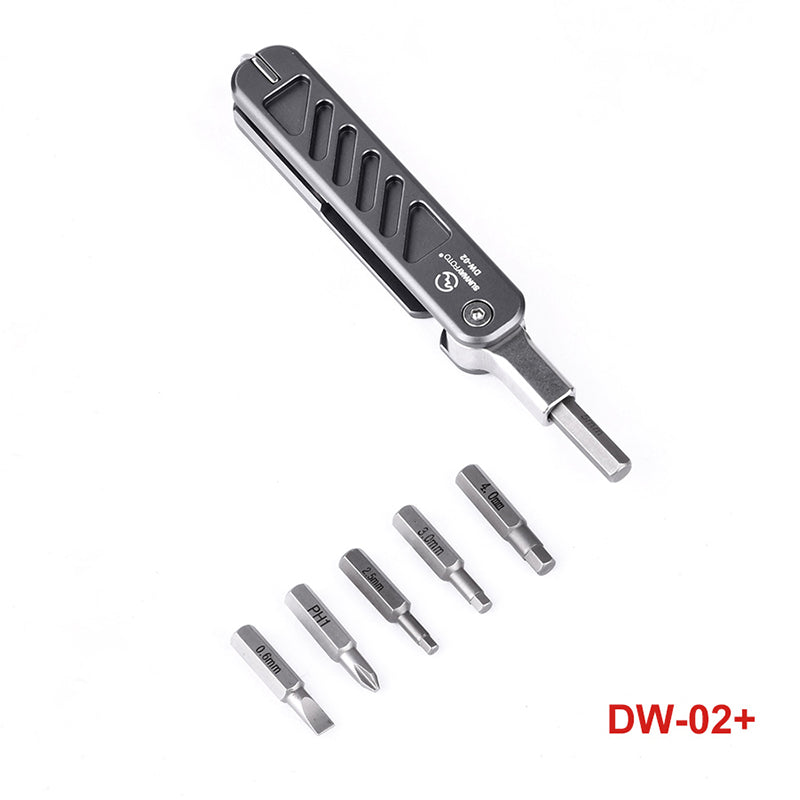 SUNWAYFOTO DW-02+ Folding Tool Set with Hex Key Wrenches Stainless Steel 2.5/3/4/5mm, Phillips and Flat Head, Edc Multitool Keychain Screwdriver