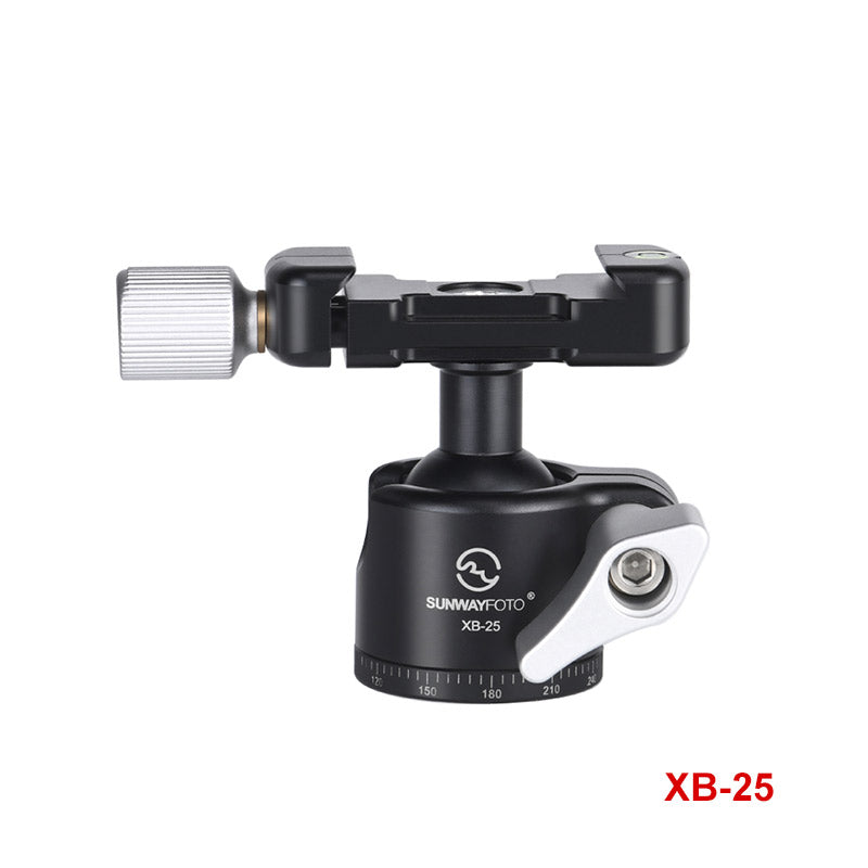 XB-25 25mm Tripod Ball Head, 360 Degree Rotating Panoramic Ballhead with 1/4 inch Quick Release  Plate and for DSLR Load 11lbs