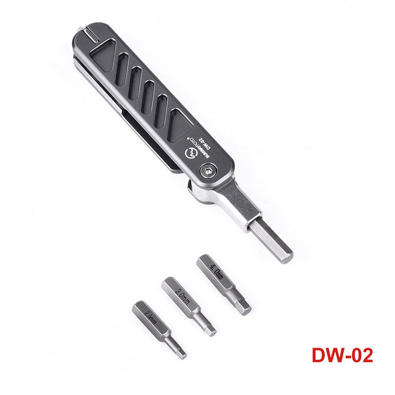 DW-02 Folding Tool Set with Hex Key Wrenches Stainless Steel 2.5/3/4/5mm