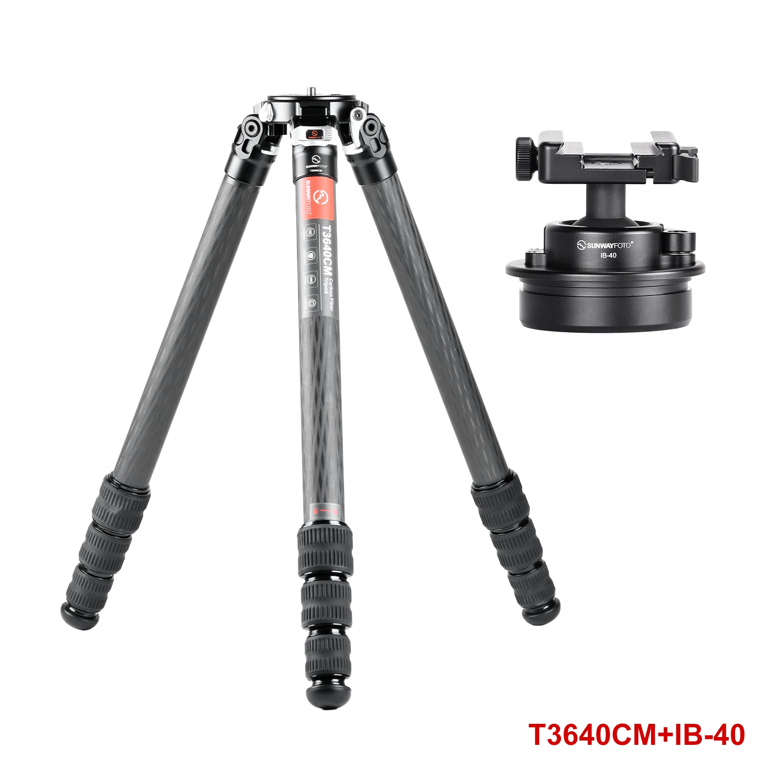 T3640CM	Master Series Carbon Fiber Tripod, 4 Leg Sections, Top Tube Diameter 36mm