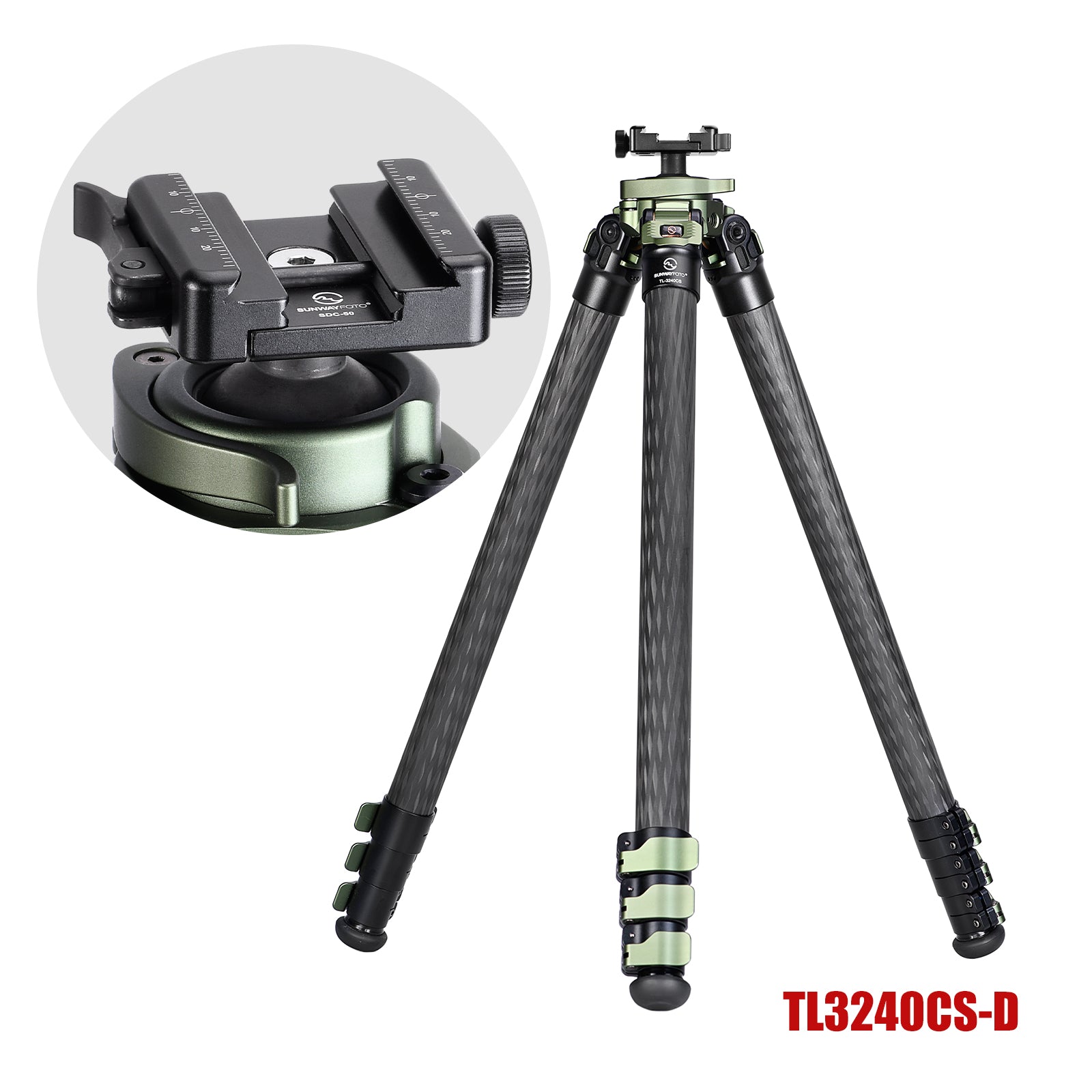 TL3240CS-D Hunting Tripod for Shooting Rifle Stand Carbon Fiber