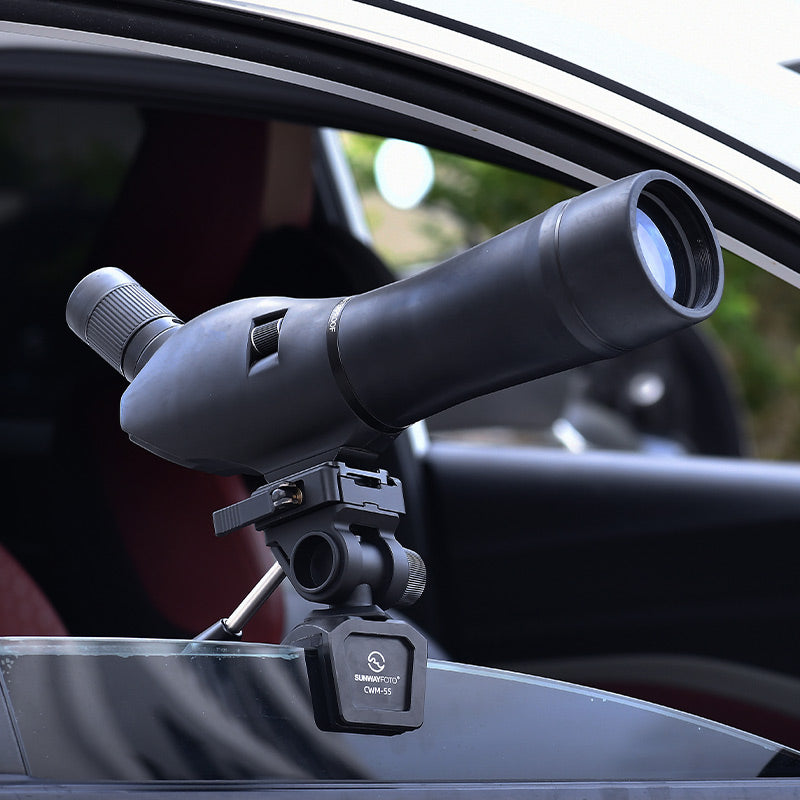 SUNWAYFOTO CPH-02 Car Window Mount Adjustable Vehicle Clamp Mount with Tilt Pan Head Compact for Spotting Scope Monocular Binocular Telescope DSLR Camera with Arca Plate