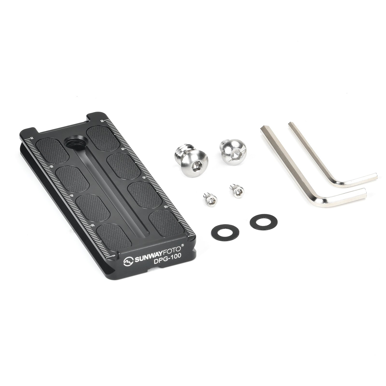 SUNWAYFOTO DPG-100 100mm Universal Quick Release Plate, Arca Swiss Lens Plate, with 1/4" & 3/8" Screw, for Canon Nikon Sony Sigma Tamron Telephoto Lens