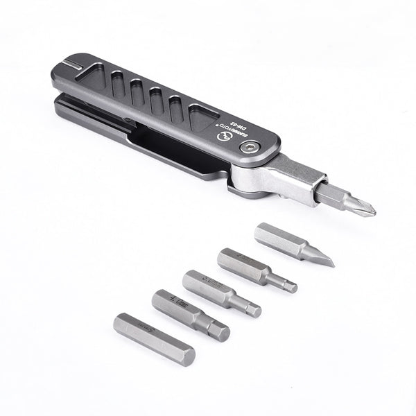 SUNWAYFOTO DW-02+ Folding Tool Set with Hex Key Wrenches Stainless Steel 2.5/3/4/5mm, Phillips and Flat Head, Edc Multitool Keychain Screwdriver