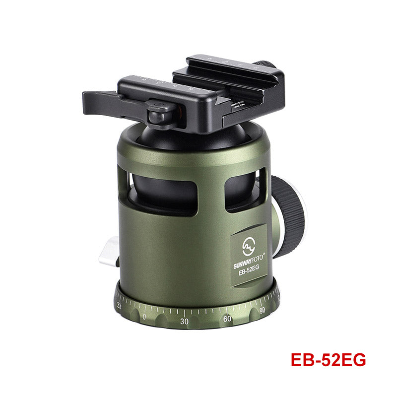 EB-52EG OD Green 52mm Ballhead without notch with Picatinny to Arca Swiss Adapter  Duo-Lever Clamp SDC-50 for Shooting Tripod