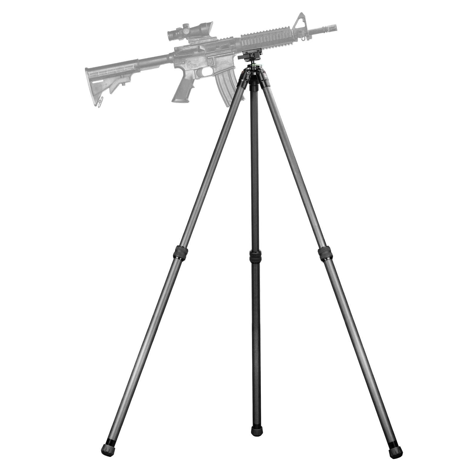 Sunwayfoto HT2820CSPI Inverted Leg Carbon Fiber Tripod for Hunting with Ball Head，Arca-Swiss Picatinny Rail Adapter Clamp，48.7''/124 Tall