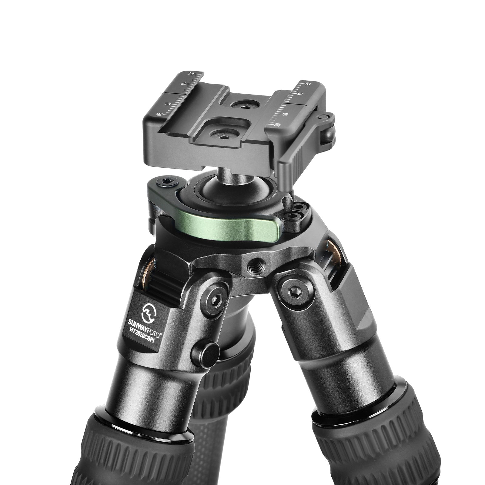 Sunwayfoto HT2820CSPI Inverted Leg Carbon Fiber Tripod for Hunting with Ball Head，Arca-Swiss Picatinny Rail Adapter Clamp，48.7''/124 Tall