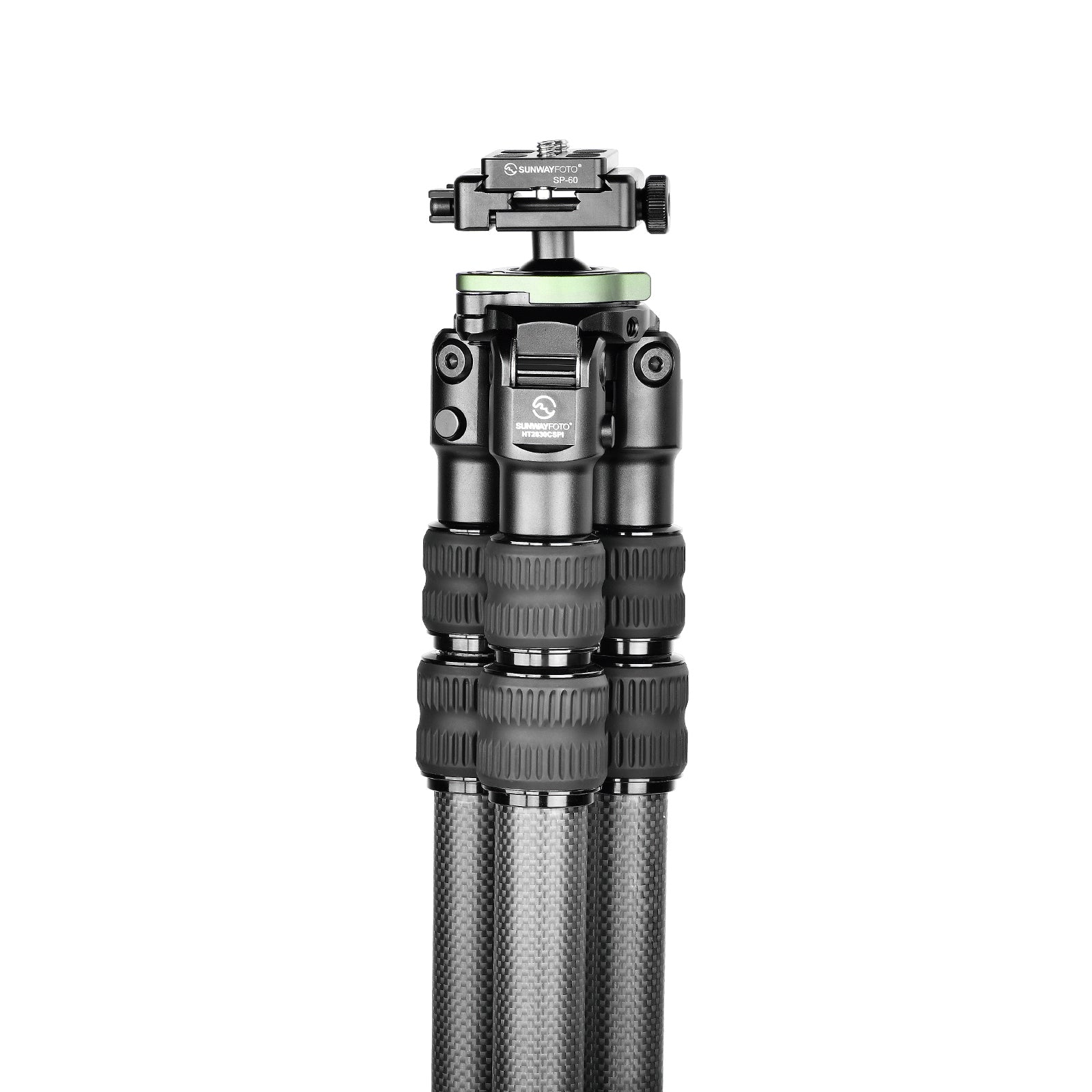 Sunwayfoto HT2830CSPI Inverted Leg Carbon Fiber Tripod for Hunting with Ball Head，Arca-Swiss Picatinny Rail Adapter Clamp，150cm/59'' Tall