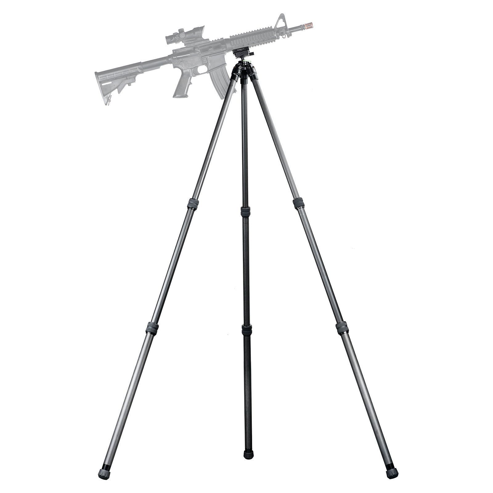 Sunwayfoto HT2830CSPI Inverted Leg Carbon Fiber Tripod for Hunting with Ball Head，Arca-Swiss Picatinny Rail Adapter Clamp，150cm/59'' Tall