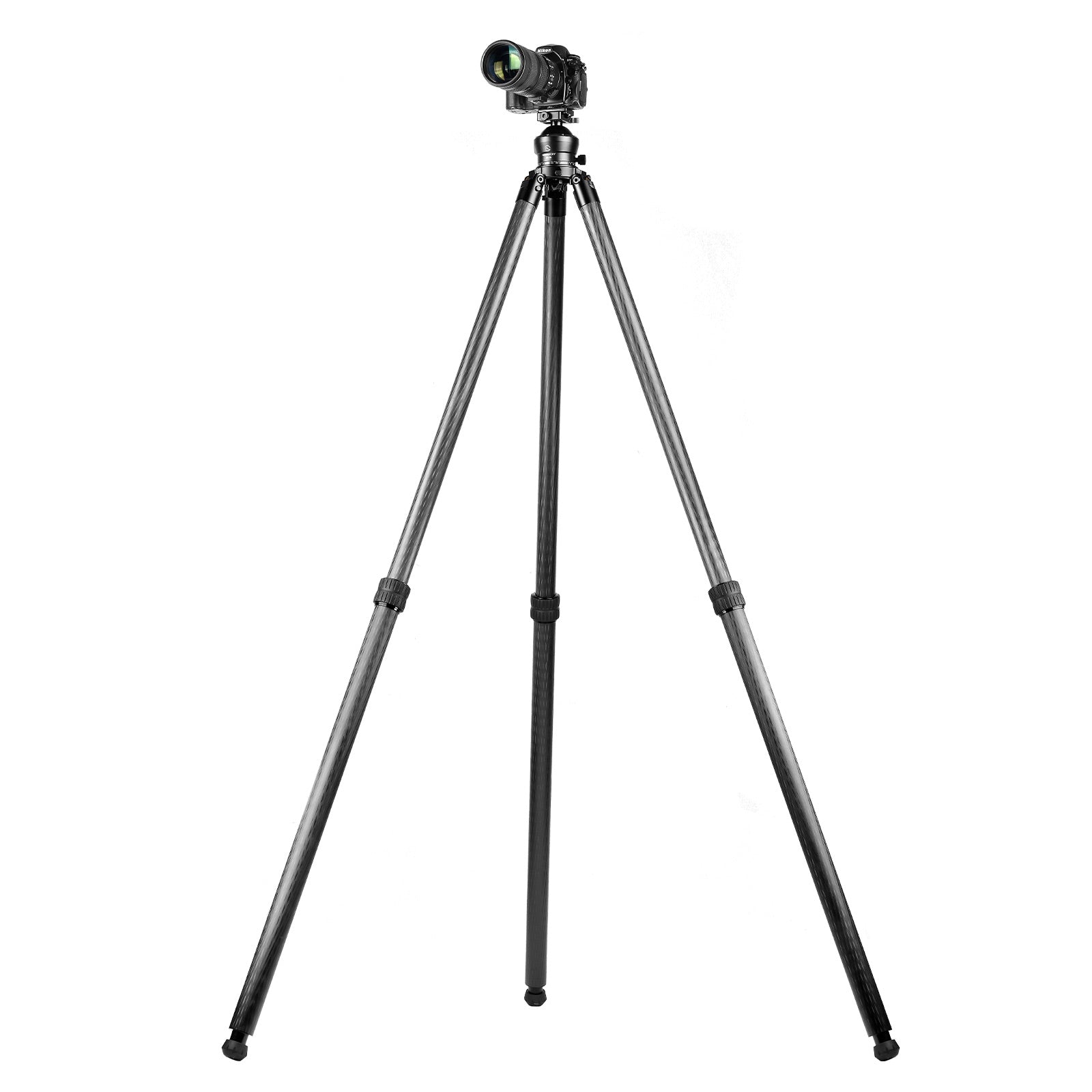 SUNWAYFOTO HT4420CBLI Inverted Leg Carbon Fiber Heavy Duty Tripod, 44mm, 2 Sections, 64'' (163cm) Tall, Load 110lb.(50kg)