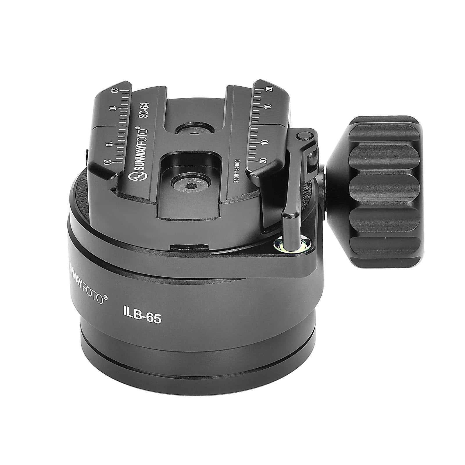 SUNWAYFOTO ILB-65+SC-64 65mm Tripod Inverted Leveling Base with Lever Clamp, 22 lbs/10kg Load Capacity