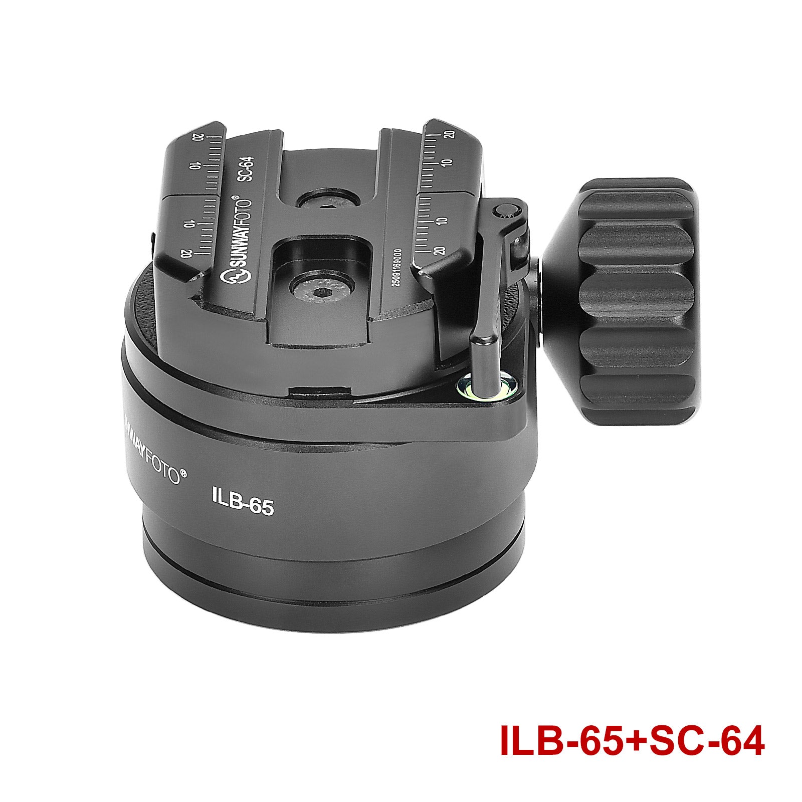 SUNWAYFOTO ILB-65+SC-64 65mm Tripod Inverted Leveling Base with Lever Clamp, 22 lbs/10kg Load Capacity