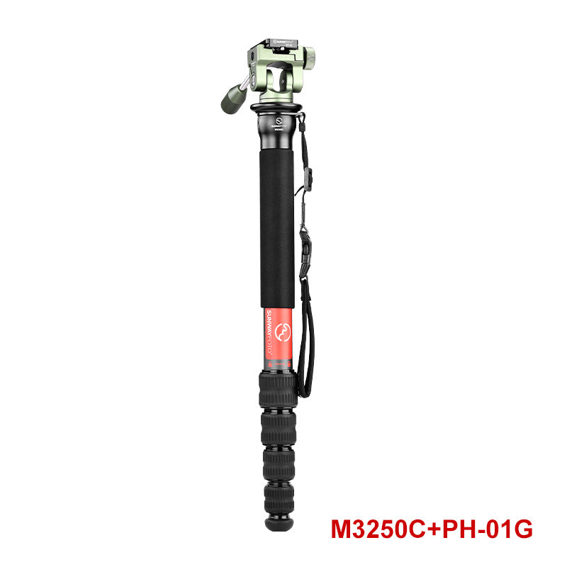 Sunwayfoto M3250C Carbon Fiber Monopod with Integrated Safety Strap for DSLR Camera,Load 22lbs(10kg),65-Inch,32mm,5 Sections