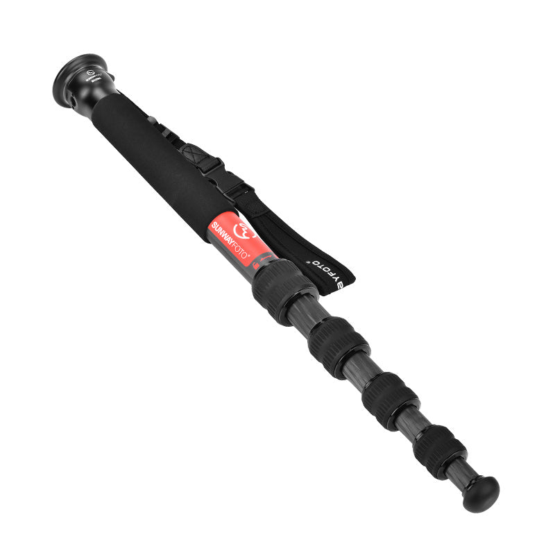 Sunwayfoto M3250C Carbon Fiber Monopod with Integrated Safety Strap for DSLR Camera,Load 22lbs(10kg),65-Inch,32mm,5 Sections