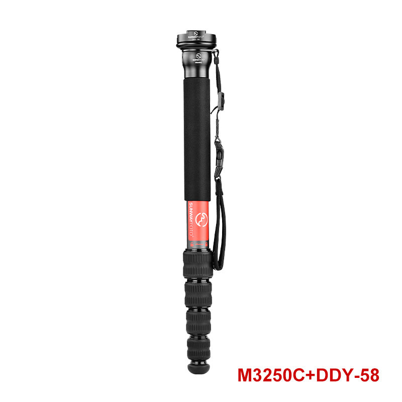 Sunwayfoto M3250C Carbon Fiber Monopod with Integrated Safety Strap for DSLR Camera,Load 22lbs(10kg),65-Inch,32mm,5 Sections