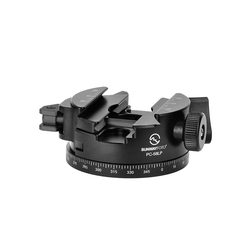 PC-58LP 58mm  Universal 360° Pan Arca Swiss Clamp,Lever Lock QR Clamp and Picatinny Dovetail Adapter