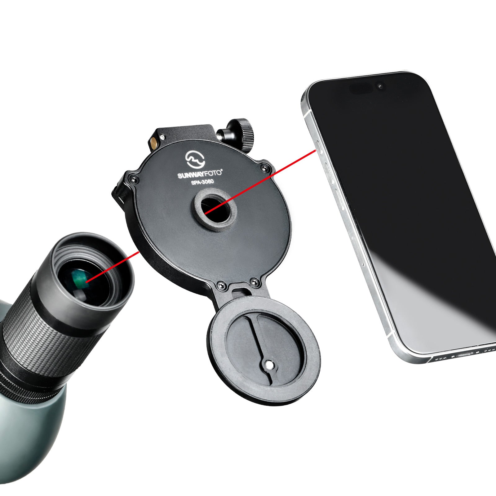SUNWAYFOTO SPA-3060 Universal Magnetic Smartphone Adapter - Fits Binoc