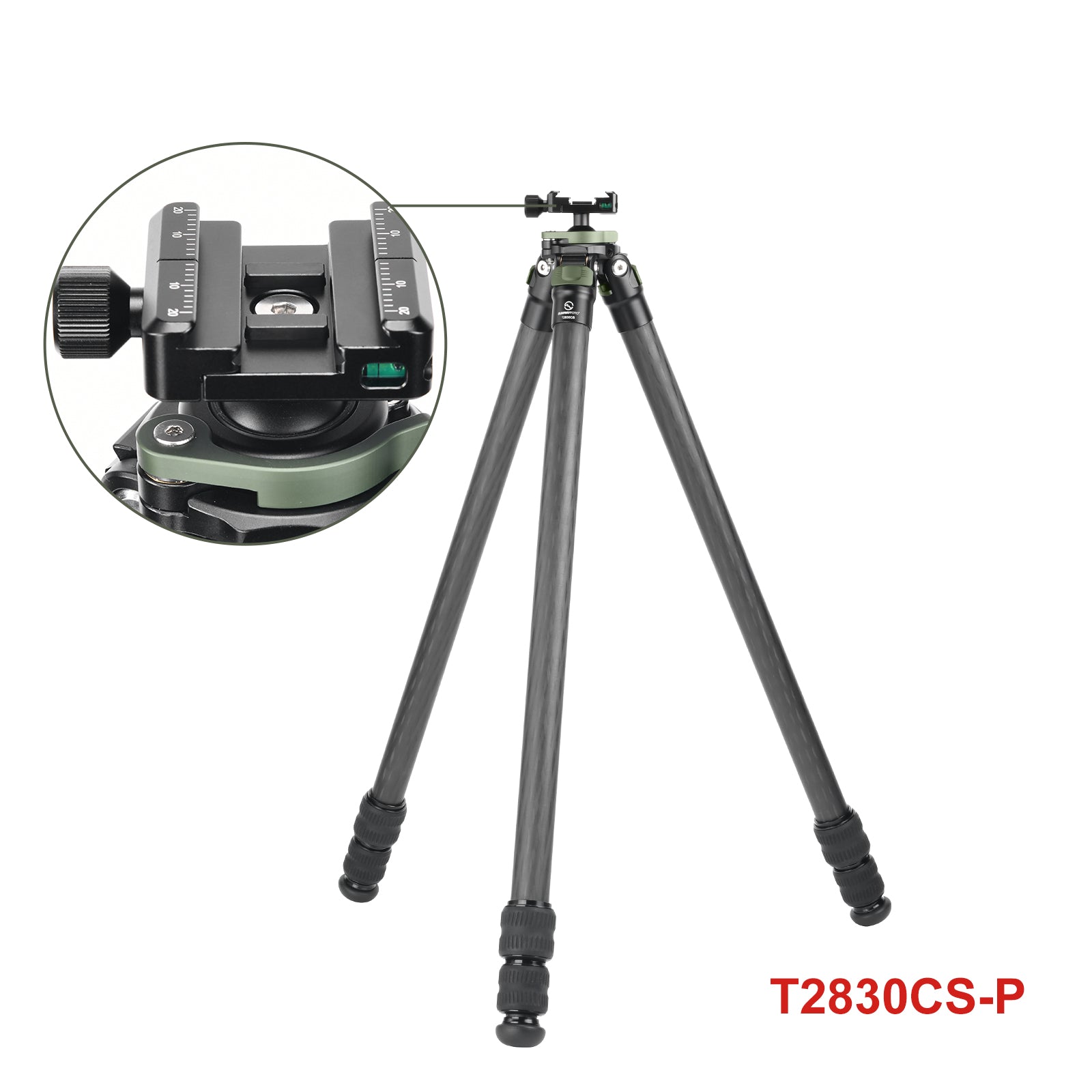 T2830CS Carbon Fiber Tripod for Hunting with Ball Head，Arca-Swiss