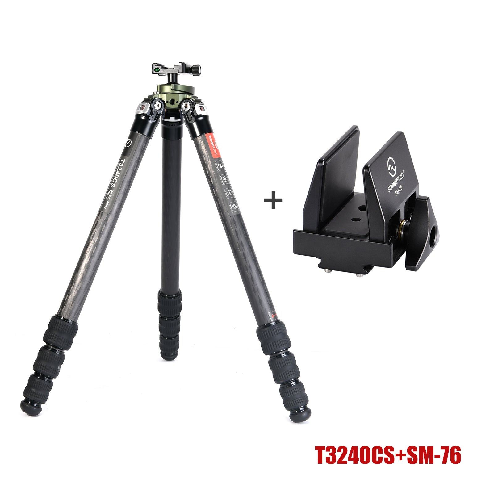 T3240CS Hunting Tripod for Shooting Rifle Stand Carbon Fiber