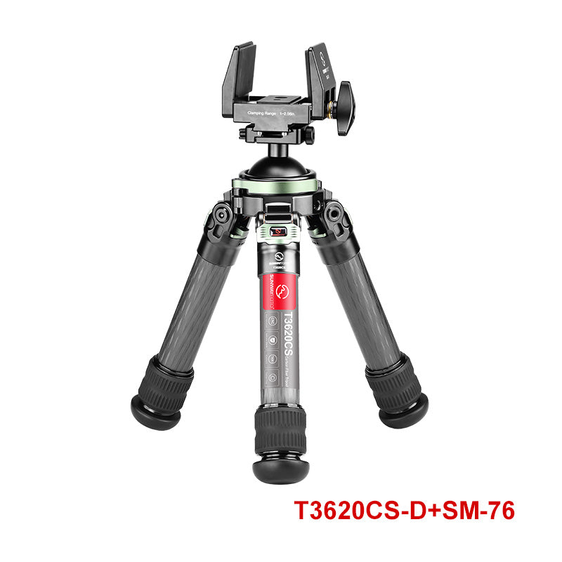 SUNWAYFOTO T3620CS Carbon Fiber Tripod for Rifle,with Heavy Duty Construction,360°Ball Head,Arca-Swiss Plate for Hunting, Shooting, Glassing and Outdoors, load 40kg(88lbs)