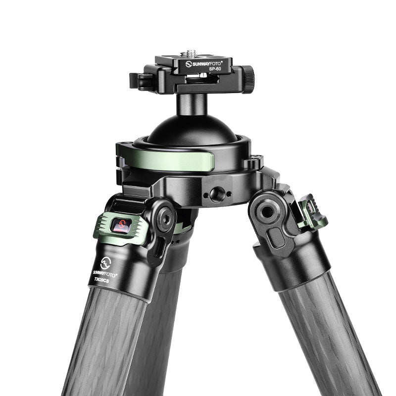 SUNWAYFOTO T3620CS Carbon Fiber Tripod for Rifle,with Heavy Duty Construction,360°Ball Head,Arca-Swiss Plate for Hunting, Shooting, Glassing and Outdoors, load 40kg(88lbs)