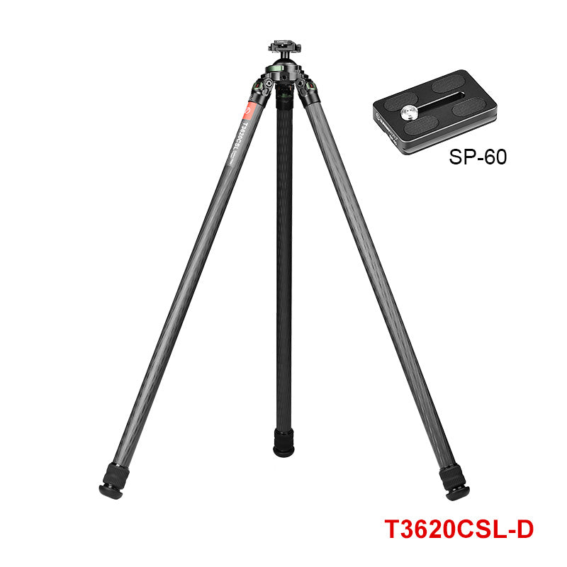 SUNWAYFOTO T3620CSL, 68” Tall Carbon Fiber Tripod with 65mm Hunting Ballhead for Rifle, 36mm Tubes Two Section