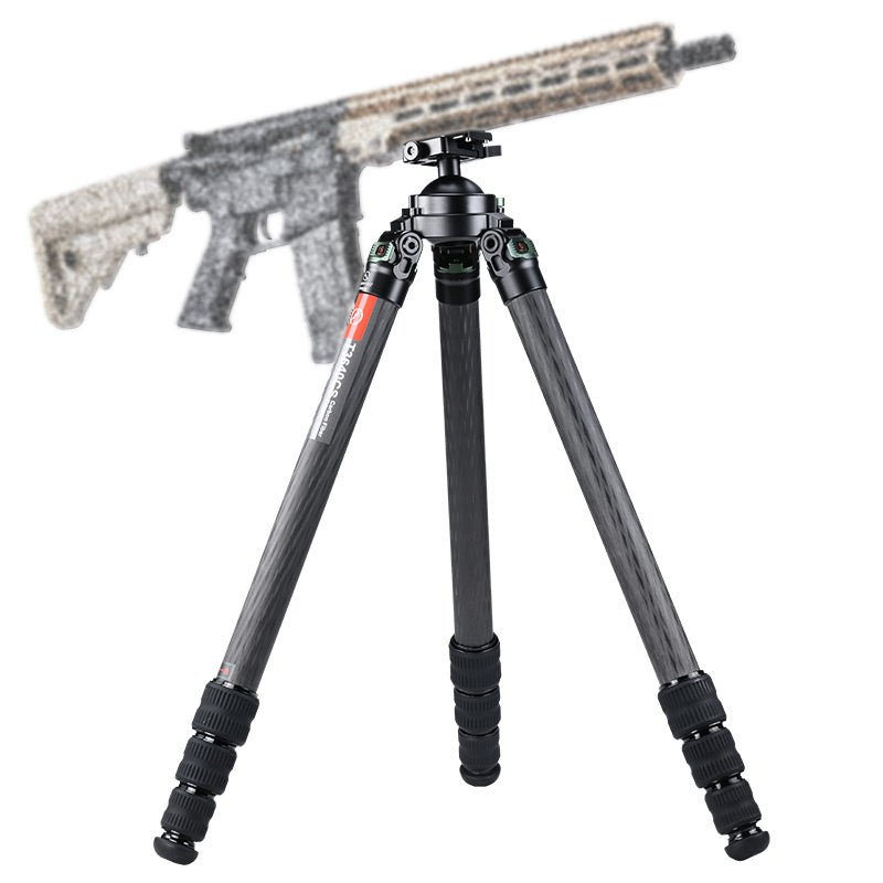 T3640CS-D Hunting Tripod for Shooting Rifle Stand Carbon Fiber,36mm,4 Sections,load 66lbs(30kgs),with Arca-Swiss Picatinny Adapter Clamp