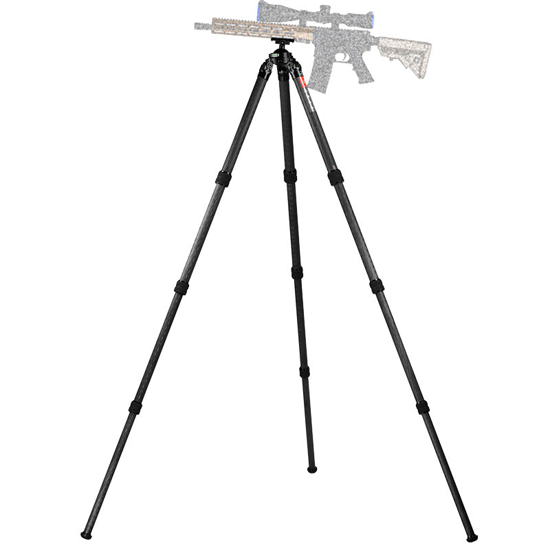 T3640CS-D Hunting Tripod for Shooting Rifle Stand Carbon Fiber,36mm,4 Sections,load 66lbs(30kgs),with Arca-Swiss Picatinny Adapter Clamp