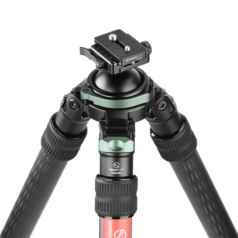 SUNWAYFOTO T4020CSLI, 70” Tall Inverted Leg Series Carbon Fiber Tripod with 65mm Arca Ballhead, 40mm Tubes Two Section