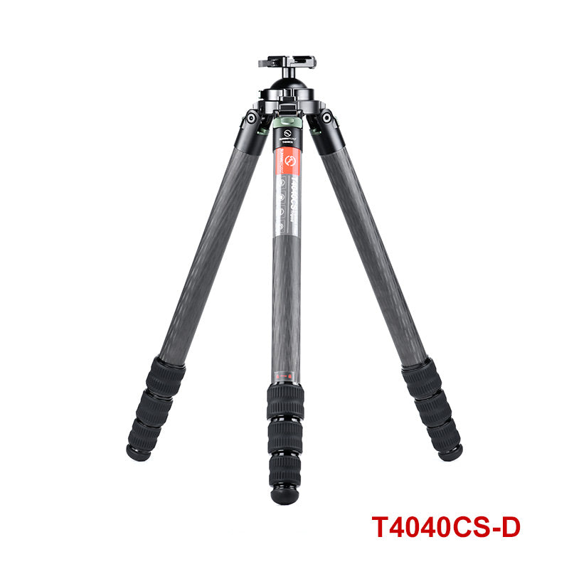 T4040CS-D Hunting Tripod for Shooting Rifle Stand Carbon Fiber,40mm,4 Sections,load 88lbs(40kgs),with Arca-Swiss Picatinny Adapter Clamp
