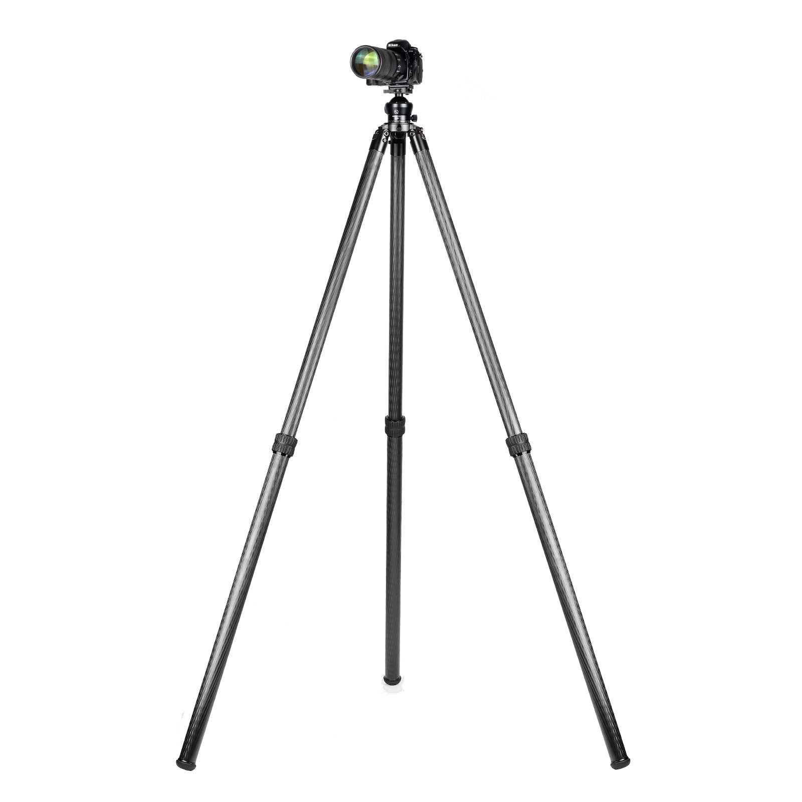 SUNWAYFOTO T4420CMLI Inverted Leg Carbon Fiber Heavy Duty Tripod, 44mm, 2 Sections, 64'' (163cm) Tall, Load 110lb.(50kg)