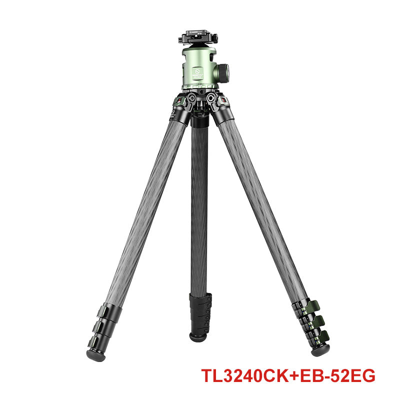 Sunwayfoto TL3240CK Flip locks Carbon Riber Travel Tripod Compact for DSLR Camera, 60'' 32mm 4 Sections Legs, without Center Column, Max Load 44lbs/20kg