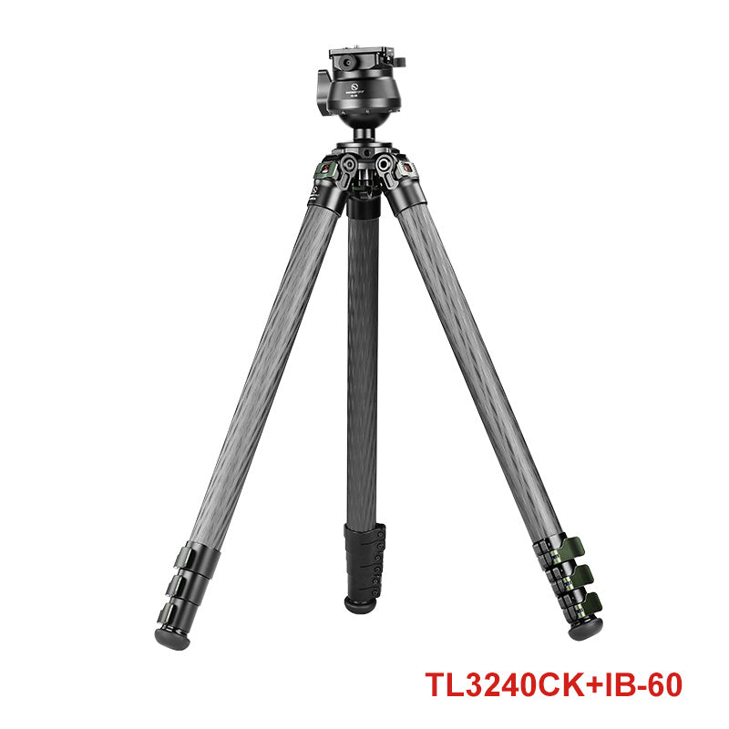 Sunwayfoto TL3240CK Flip locks Carbon Riber Travel Tripod Compact for DSLR Camera, 60'' 32mm 4 Sections Legs, without Center Column, Max Load 44lbs/20kg