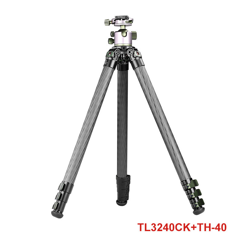 Sunwayfoto TL3240CK Flip locks Carbon Riber Travel Tripod Compact for DSLR Camera, 60'' 32mm 4 Sections Legs, without Center Column, Max Load 44lbs/20kg