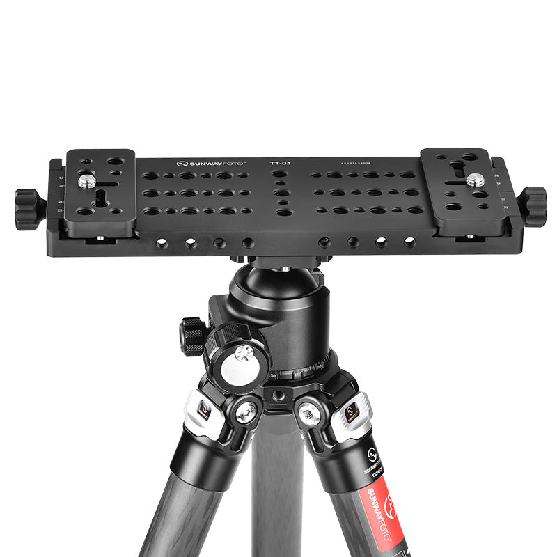 SUNWAYFOTO TT-01 Tripod Tactical Table, Tac-Table, Multi-Purpose Mounting Platform, Integrated Arca Rail, 1/4" and 3/8",Hunter Tripod Plate,11.2''x3.6''(285mmx91mm)