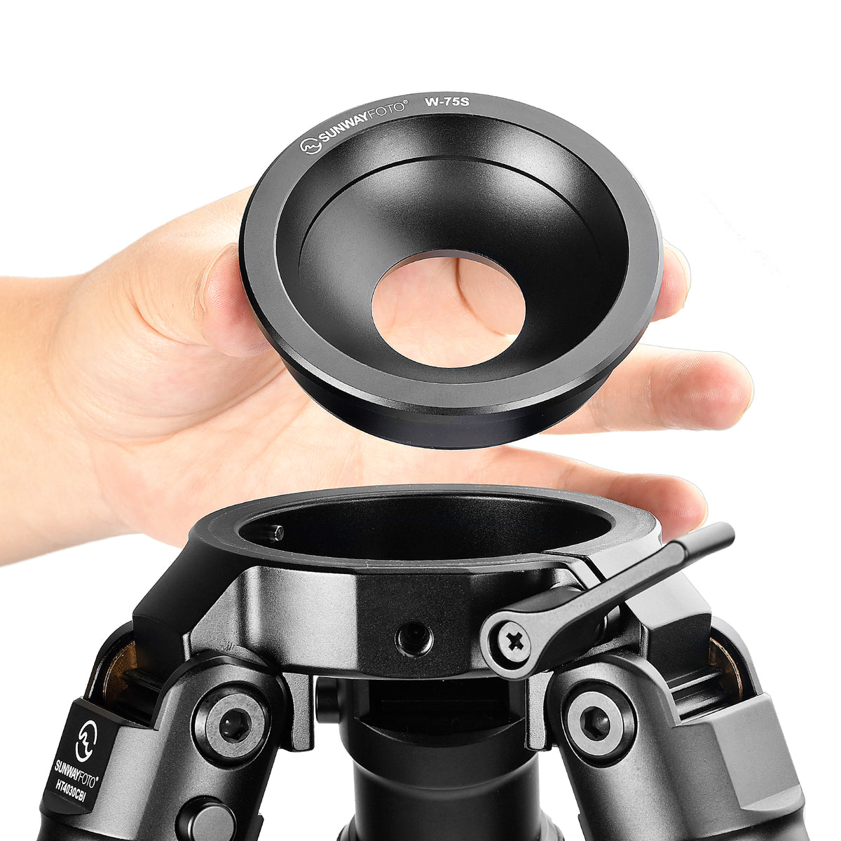 W-75S Bowl Adapter | 75mm Bowl Tripod Converter for SUNWAYFOTO 36/40/44mm Series Tripods